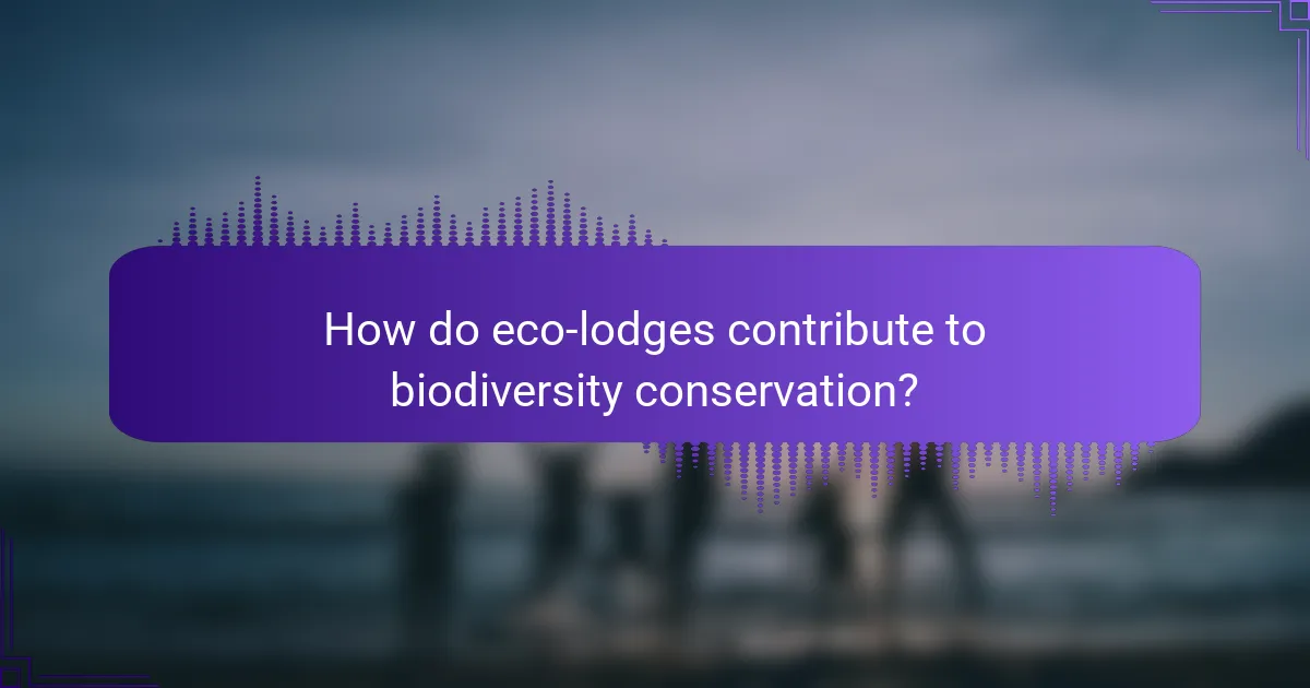 How do eco-lodges contribute to biodiversity conservation?