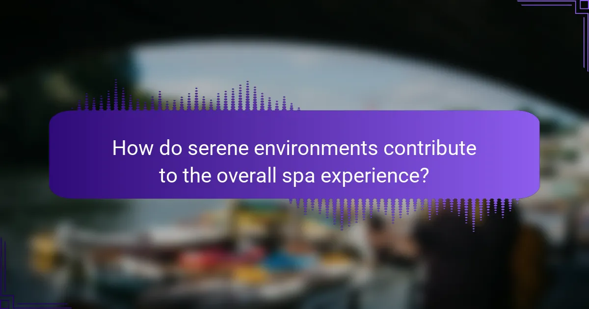 How do serene environments contribute to the overall spa experience?