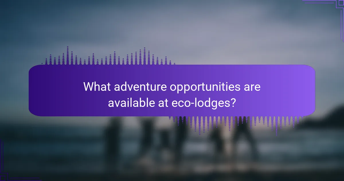 What adventure opportunities are available at eco-lodges?