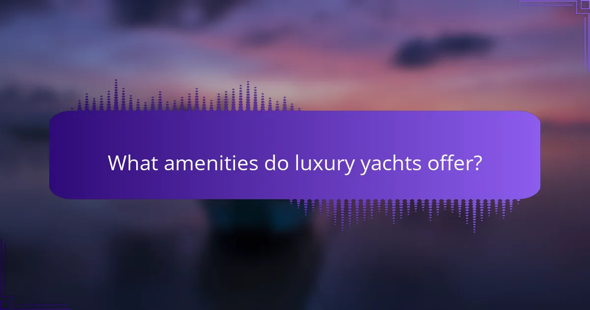What amenities do luxury yachts offer?