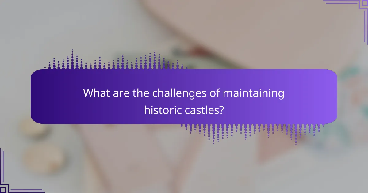 What are the challenges of maintaining historic castles?