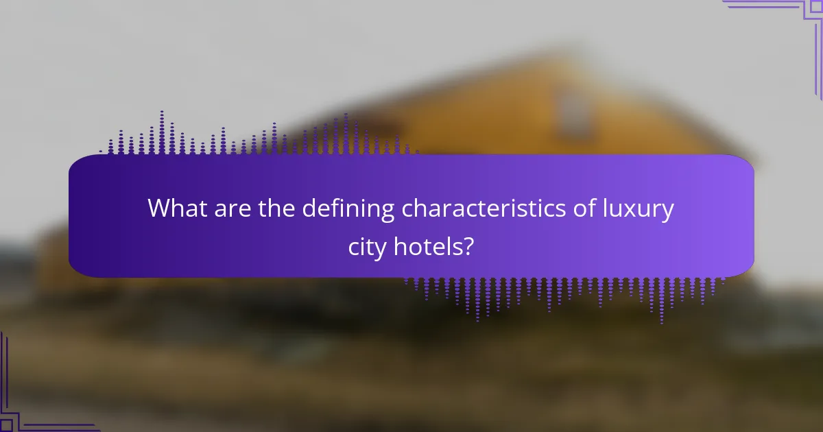 What are the defining characteristics of luxury city hotels?