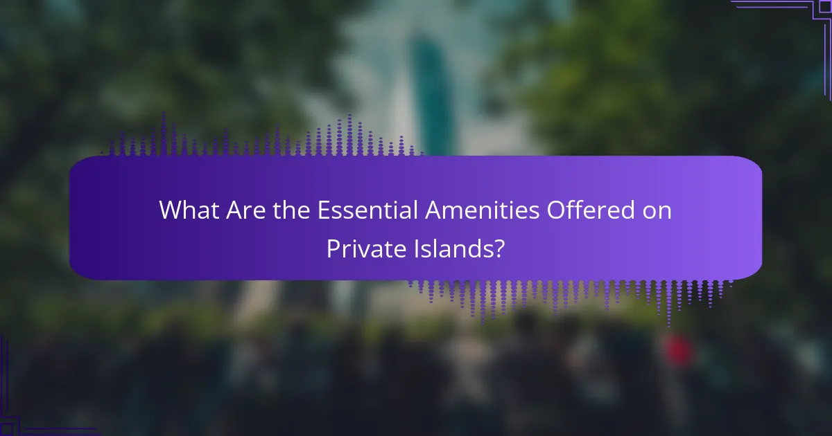 What Are the Essential Amenities Offered on Private Islands?