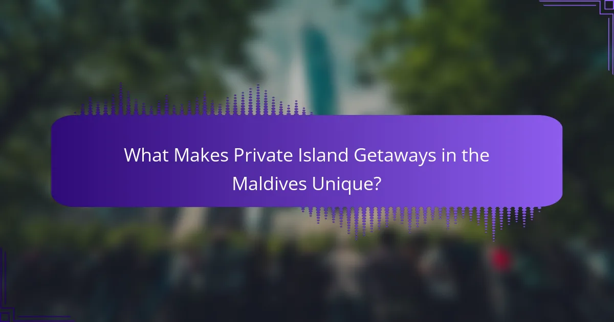 What Makes Private Island Getaways in the Maldives Unique?
