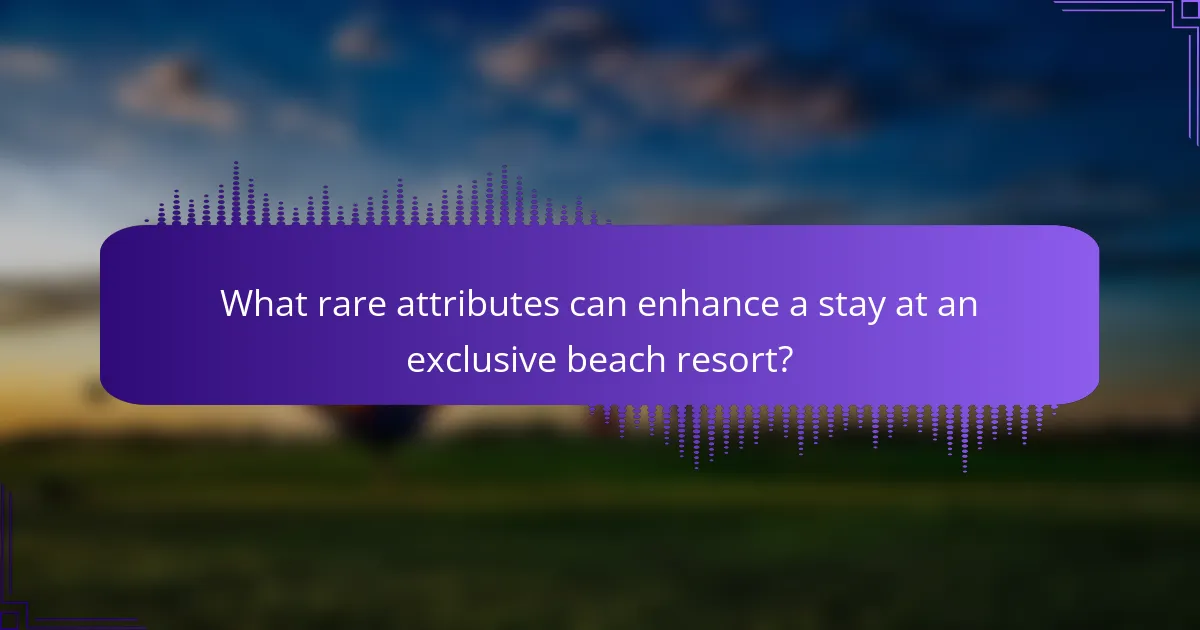 What rare attributes can enhance a stay at an exclusive beach resort?