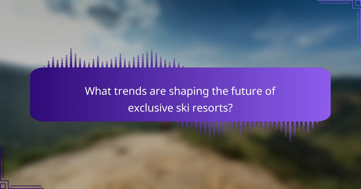 What trends are shaping the future of exclusive ski resorts?